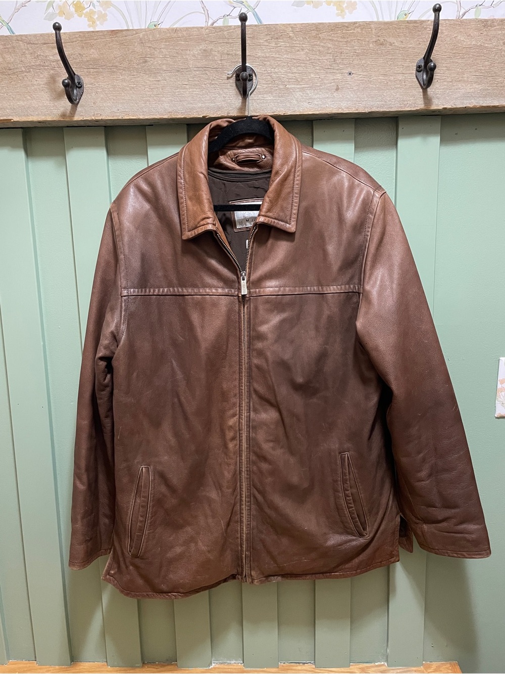 Vintage Wilson’s Leather M Julian Brown Leather Coat Car With Quilted Liner Lg.